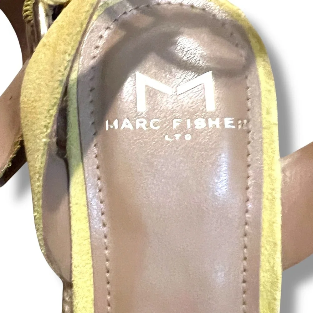 Marc Fisher Odilia Platform‎ Espadrille Sandals Yellow Suede Boho Festival 6M